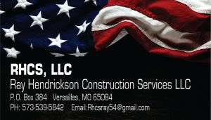 Current Season ray hendrickson construction business card